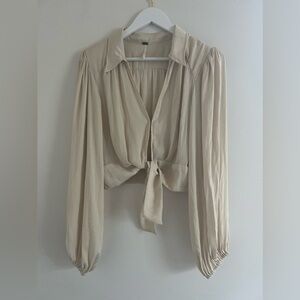 Free People, say it ain’t so cropped silky blouse